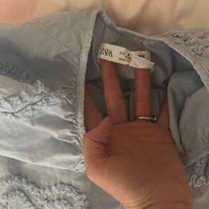 Zara Soft Blue Textured Dress